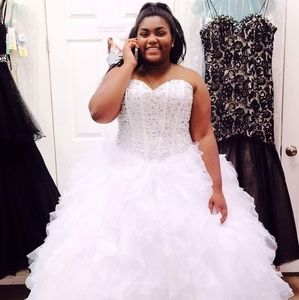 White ballroom dress, size 16